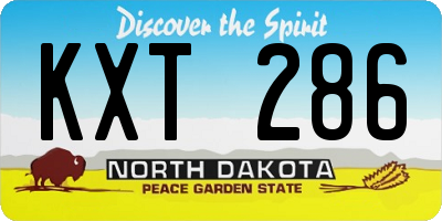 ND license plate KXT286