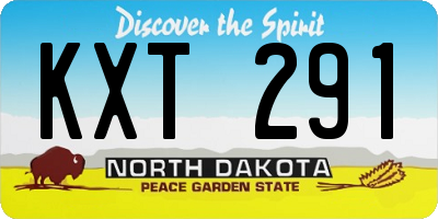 ND license plate KXT291