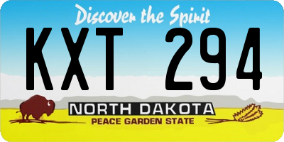 ND license plate KXT294
