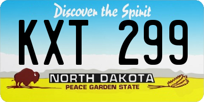 ND license plate KXT299