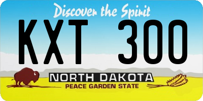 ND license plate KXT300