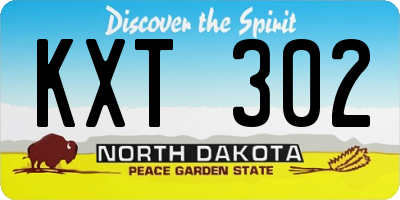 ND license plate KXT302