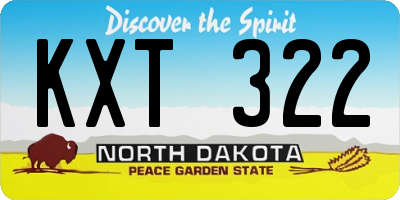 ND license plate KXT322