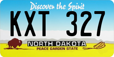 ND license plate KXT327