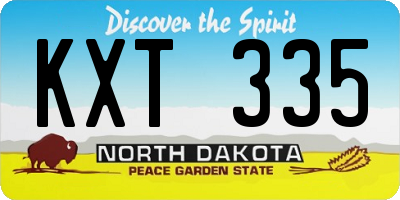 ND license plate KXT335