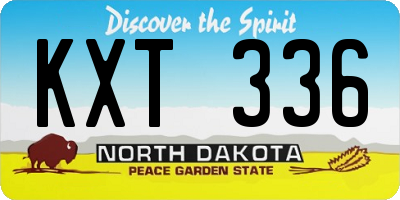 ND license plate KXT336
