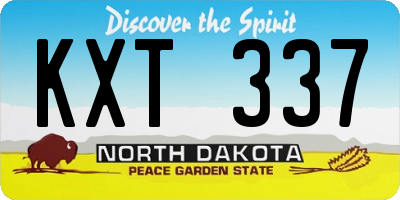 ND license plate KXT337