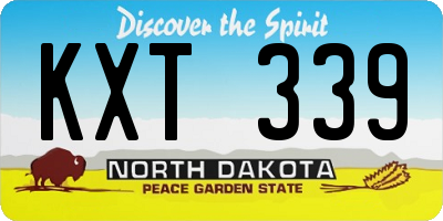 ND license plate KXT339