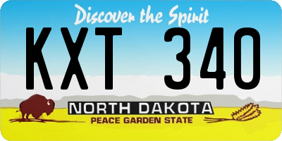 ND license plate KXT340