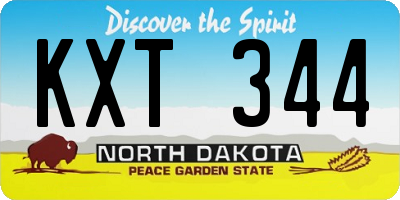 ND license plate KXT344