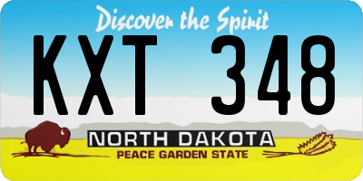 ND license plate KXT348