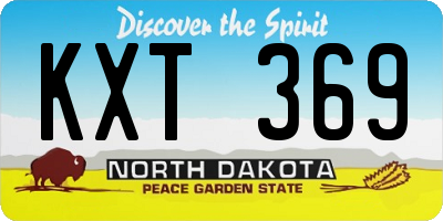 ND license plate KXT369