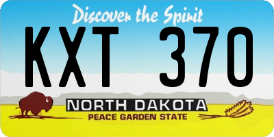ND license plate KXT370