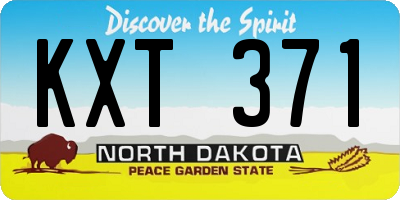 ND license plate KXT371