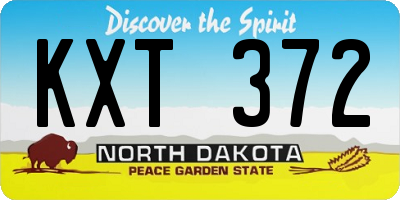 ND license plate KXT372
