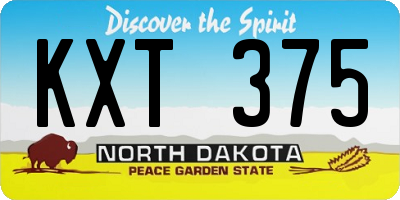 ND license plate KXT375