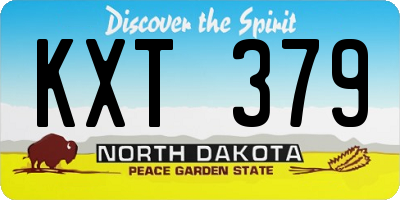 ND license plate KXT379
