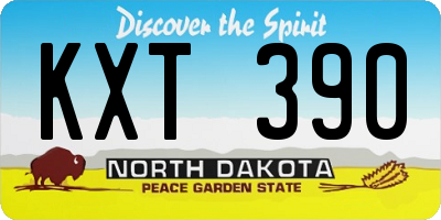 ND license plate KXT390