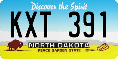 ND license plate KXT391