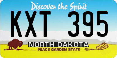 ND license plate KXT395