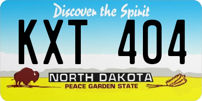 ND license plate KXT404
