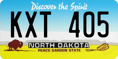 ND license plate KXT405