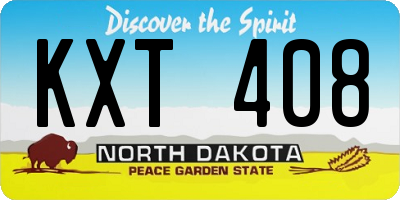 ND license plate KXT408