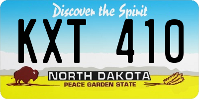 ND license plate KXT410
