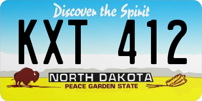 ND license plate KXT412