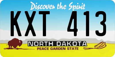 ND license plate KXT413