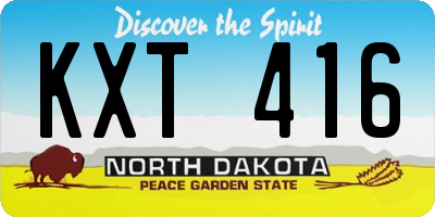 ND license plate KXT416