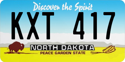 ND license plate KXT417