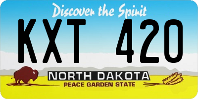 ND license plate KXT420