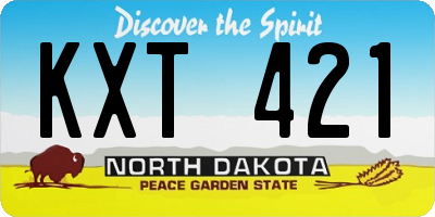 ND license plate KXT421