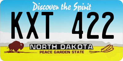 ND license plate KXT422