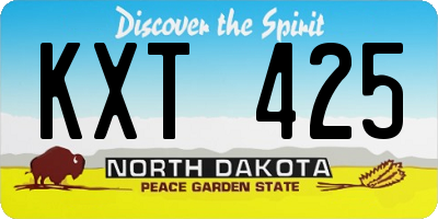 ND license plate KXT425