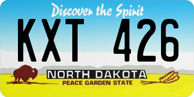 ND license plate KXT426