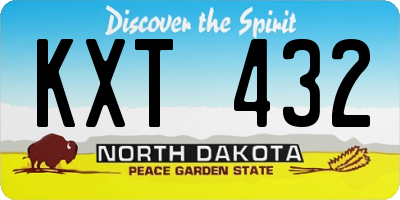 ND license plate KXT432