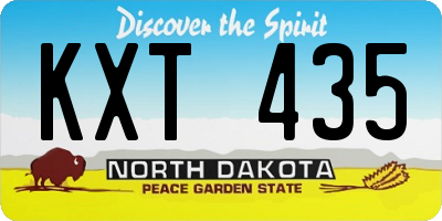 ND license plate KXT435