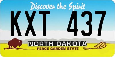 ND license plate KXT437