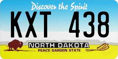 ND license plate KXT438