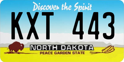 ND license plate KXT443