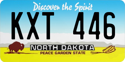 ND license plate KXT446