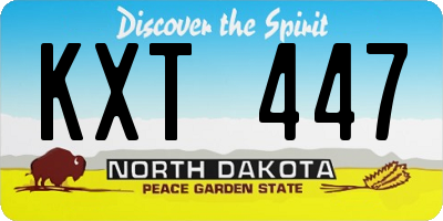 ND license plate KXT447