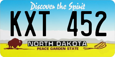 ND license plate KXT452