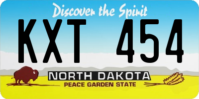 ND license plate KXT454