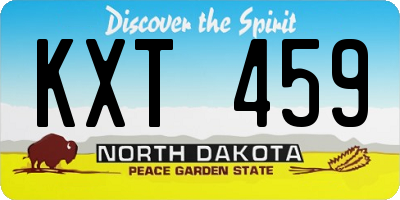 ND license plate KXT459