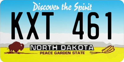 ND license plate KXT461