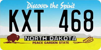 ND license plate KXT468