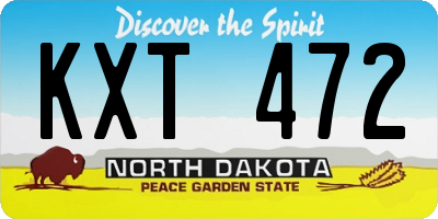 ND license plate KXT472
